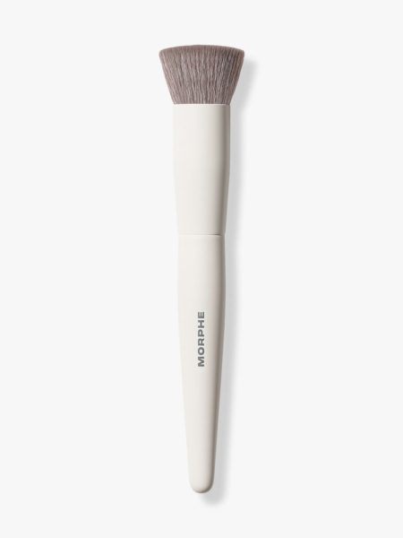 Morphe M106 Flat-Topped Cream & Liquid Foundation Brush white flat top foundation brush on light gray background